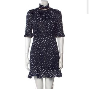 Sandro navy polka dot mini dress